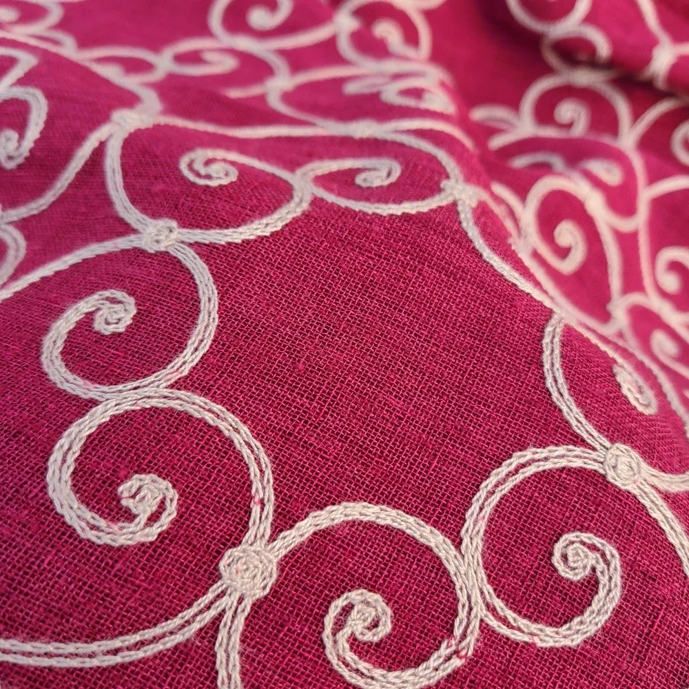 Classic Raspberry Red Long Embroidered 31